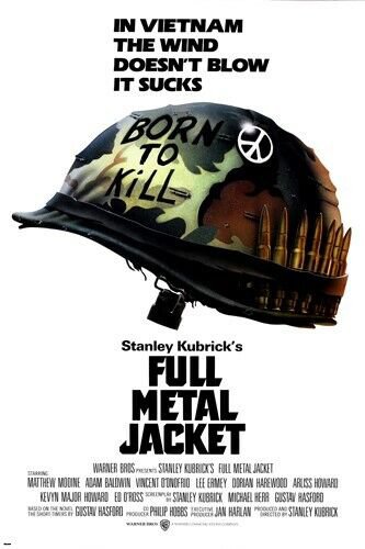 KUBRICK'S full metal JACKET movie poster VIETNAM war matthew MODINE 20x30 - RY1