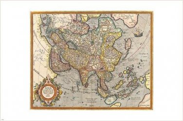 RARE jodocus hondius ANTIQUE MAPS OF THE WORLD vintage poster VALUABLE 20x30