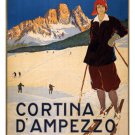 cortina d'ampezzo TRAVEL POSTER 1920 VINTAGE 20x30 skiing snow mountains HOT