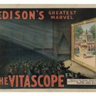 vintage ad 1896 THOMAS EDISON the vitascope MOVIE PROJECTOR 20x30 RARE