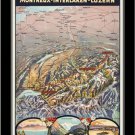 the golden pass M.O.B. RAILWAY 1925 vintage travel poster RARE SWISS 20x30