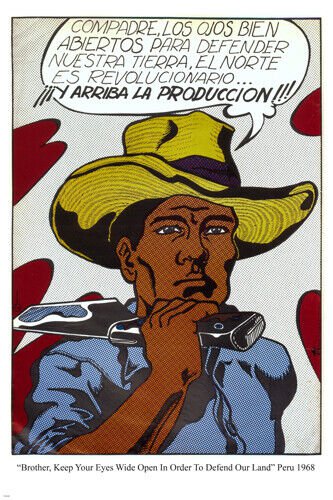 KEEP YOUR EYES WIDE OPEN TO DEFEND OUR LAND poster Peru 1968 20x30 HOT new