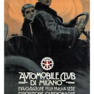 AUTOMOBILE CLUB DI MILANO vintage ad poster 20x30 italy 1909 L. Metlicovitz