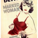 LLOYD BACON'S marked WOMAN movie poster bette DAVIS sensational diva 20x30