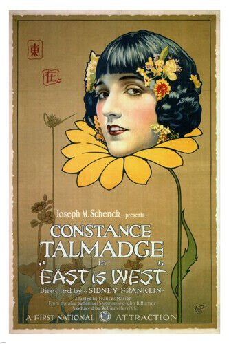 sidney FRANKLIN'S east is WEST movie poster constance TALMADGE 1922 20x30