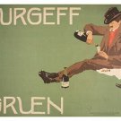 vintage art poster BURGEFF GRUEN picnic wine BLACK HAT unique casual 20x30