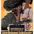 WEIN-RESTAURANT VOLKSTHEATRE vintage ad poster J WITZEL GERMANY 1908 20x30
