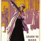 women are learning to make munitions vintage ad poster S E Scott UK 20x30 HOT