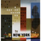 American Air Lines to New York Poster WEIMER PURSELL US 1956 COOL ART 20x30