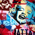 MARILYN MONROE MONTAGE poster pop ART colorful EMPIRE state building 20x30
