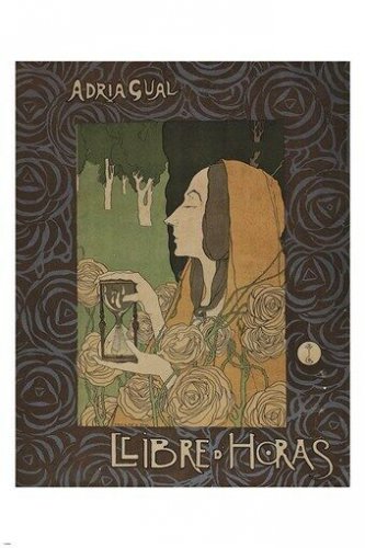 llibre d'horas by adria gual VINTAGE AD POSTER mystical HOUR GLASS 20x30 new