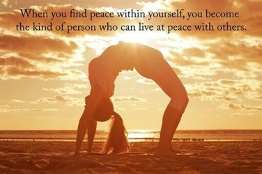 find PEACE within yourself PHOTO POSTER yoga quote SELF AWARENESS calm 20x30