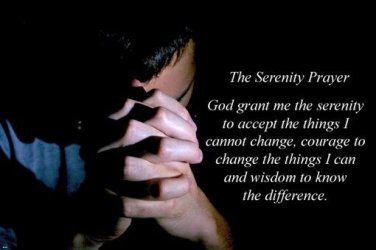 MAN PRAYING inspirational POSTER 20x30 SERENITY PRAYER wisdom BIBLE god
