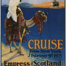 MEDITERRANEAN CRUISE vintage travel poster G MCELROY Canada 1924 new EXOTIC