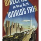 DIRECT ROUTE to NEW YORK WORLDS FAIR Poster Sascha Maurer US 1939 20x30