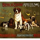 NEW ENGLAND KENNEL SHOW vintage ad poster 20x30 BIG little DOGS collectors