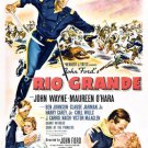 john FORD'S RIO GRANDE movie poster WAYNE & O'HARA romantic TRIUMPH 20x30