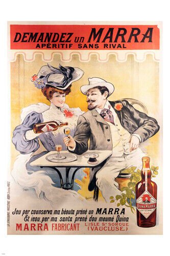 MARRA APERITIF vintage ad POSTER 20x30 OLD FASHIONED collectors