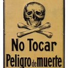do not touch risk of death POSTER spain 1940 20x30 SKULL AND CROSSBONES