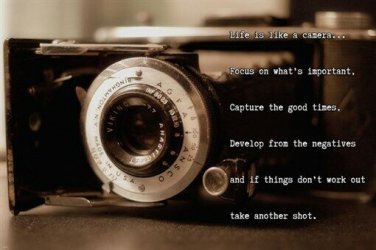 OLD TIME CAMERA inspirational poster QUOTE ABOUT LIFE 20x30 poetic CHARMING