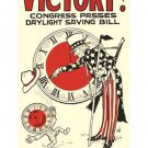 PATRIOTIC POSTER ww1-2 CONGRESS PASSES daylight saving bill HISTORIC 20x30