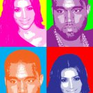 K. WEST singer & K. KARDASHIAN celebrity multiple image POP ART POSTER 20x30