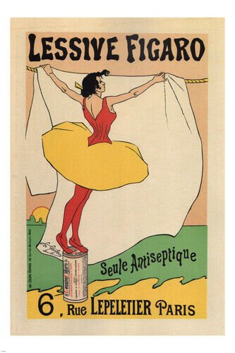 Figaro detergent VINTAGE AD POSTER l&Atilde;&copy;o gausson 1893 france 20x30 rare PRIZED
