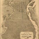 1870 BIRDSEYE VIEW OF PHILADELPHIA PA basic historic grid 20x30