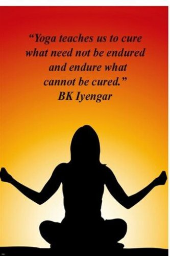 Yoga teaching quote BY IYENGAR Inspirational poster 20x30 endurance PEACE