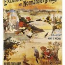 normandie & bretagne france VINTAGE TRAVEL poster OLD SCHOOL top notch 20x30