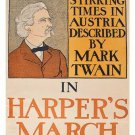 MARK TWAIN stirring time in austria HARPER'S MARCH vintage mag poster 20x30