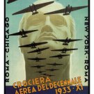 cruisers of decennale VINTAGE TRAVEL POSTER luigi martinati ITALY '33 20x30