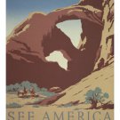 SEE AMERICA vintage travel poster MADE BY WPA 20x30 rugged west cliffs - PW0
