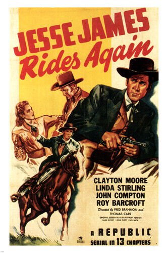 JESSEE JAMES rides again MOVIE poster Fred Bannon Thomas Carr Dir. 1947 20x30