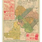 WORLEY'S GREATER DALLAS map poster 1905 20x30 details color-coded HISTORICAL