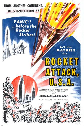 ROCKET ATTACK USA movie poster sci-fi invasion panic MONICA DAVIS 20x30