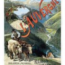 L'AUVERGNE FRANCE vintage train travel poster STREAMS MOUNTAINS 20x30 gem