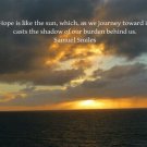beautiful sunset HOPE IS LIKE THE SUN inspirational poster 20x30 peace