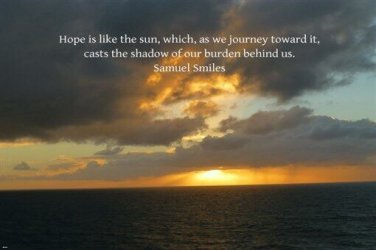 beautiful sunset HOPE IS LIKE THE SUN inspirational poster 20x30 peace