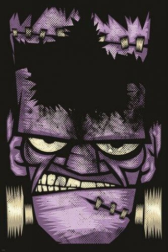 FRANKENSTEIN DESIGN art poster PUNK COLORFUL kid friendly COLLECTORS 20x30