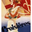 Croisières Italia VINTAGE TRAVEL poster MARCELLO DUDOVICH ITALY 1938 20x30