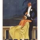 ABBAZIA Walter Molino Italy Poster ELEGANT 1937 20x30 Starry Skies ROMANTIC