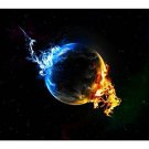 PLANET EARTH BURNING poster 20x30 outer SPACE IMAGE fiery REALISTIC NEW  - PY1