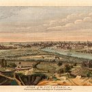 1756 A VIEW OF THE CITY OF PARIS map landscape rivers buildings 20x30