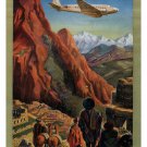 skyway to INCA LAND VINTAGE TRAVEL POSTER united states 1930 20x30 GORGEOUS