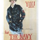 VINTAGE "I WANT YOU FOR THE NAVY" RECRUITING poster woman in pea coat 20x30 VINTAGE "I WANT YOU FOR THE NAVY" RECRUITING poster woman in pea coat 20x30