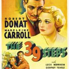 robert donat madeleine carroll MOVIE POSTER THE 39 STEPS hitchcock 20x30