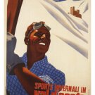 AOSTA VALLEY WINTER SPORTS POSTER giuseppe riccobaldi italy 1937 snow 20x30