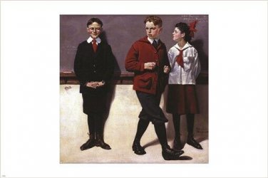 NORMAN ROCKWELL cousin reginald spells peloponnesus VINTAGE ART poster 20x30