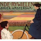 hinde-rywielen Bicycles VINTAGE BIKE POSTER j caspel netherlands 1896 20x30